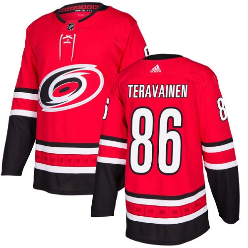 Men's Carolina Hurricanes #86 Teuvo Teravainen Red Stitched NHL Jersey